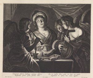 Saint Cecilia with Three Musician Angels by Nicolaes Lauwers