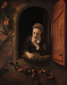 Girl at a Window by Nicolaes Maes