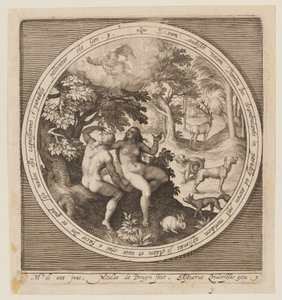 Adam and Eve hiding from the Lord, from The Creation to the Expulsion from Paradise