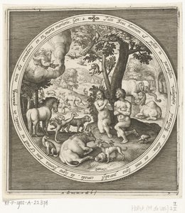 The Seventh Day of Creation: Adam and Eve in Paradise (From Creation to Expulsion from Paradise) by Nicolaes de Bruyn