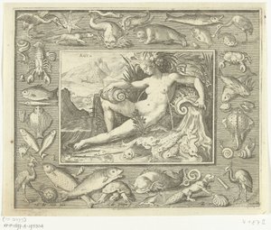 Element Water as Woman by Spring with Fish (Aqua) (The Four Elements) by Nicolaes de Bruyn