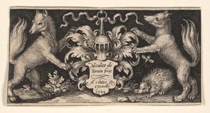 Title Plate with Two Foxes, from Fighting Chimeras and Scenes from Aesop