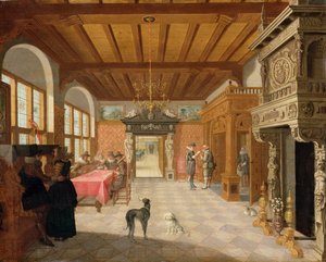 Interior of a Hall with Figures by Nicolaes de Gyselaer