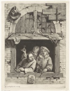 Three Smokers in a Window