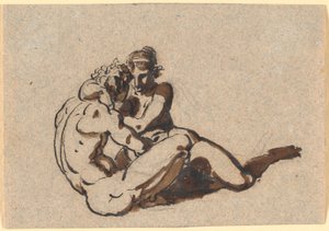 A Man and a Woman Embracing by Nicolai Abildgaard