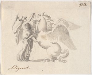 Athena Taming Pegasus by Nicolai Abildgaard