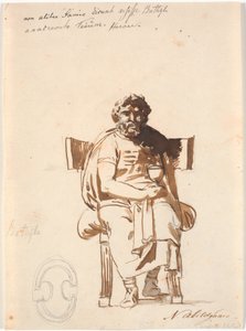 Batyllus, Actor in the Time of Augustus, Sitting in an Antique Chair, Facing Forward, with a Cup in Hand by Nicolai Abildgaard