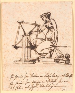A Woman Spinning Yarn on a Reel by Nicolai Abildgaard