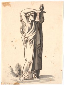 A Female Figure Carrying an Ark on Her Left Shoulder by Nicolai Abildgaard