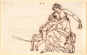 A Mother Playing with Her Child, Who Reaches for an Apple by Nicolai Abildgaard