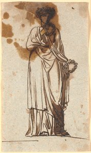 A Muse, Crowned and Holding Wreaths