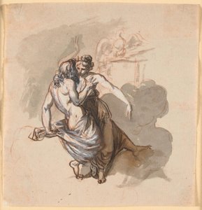 A Loving Divine Couple, Sitting in the Clouds