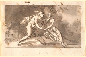 Hermes Teaching a Young Man (Apollo?) to Play the Flute by Nicolai Abildgaard