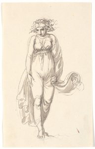 Female Figure Facing Forward, with Clothes Pressed as if by Wind by Nicolai Abildgaard