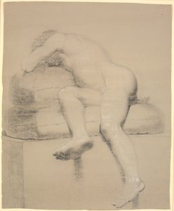 Reclining Male Model, Seen in Foreshortening from the Feet by Nicolai Abildgaard