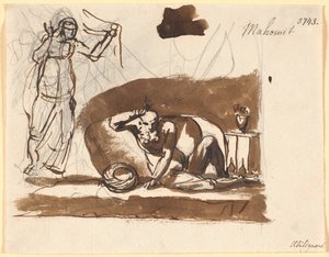 Muhammad, Sitting Among Cushions, with a Female Figure to the Left by Nicolai Abildgaard