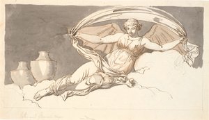 Night, a Resting Woman with Bat Wings by Nicolai Abildgaard