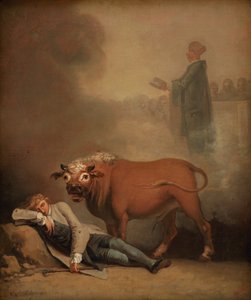 Niels Klim Thinks He Hears the Deacon When He Is Awakened by a Bull by Nicolai Abildgaard