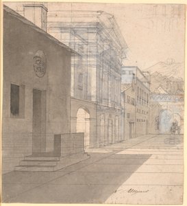Perspective Study for the Architecture in the Picture of the Midwife Leaving Androspigen