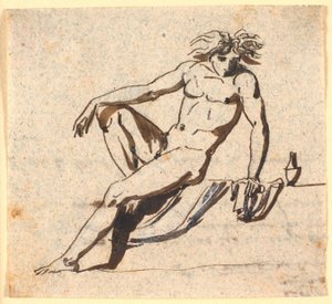 Seated Male Model by Nicolai Abildgaard