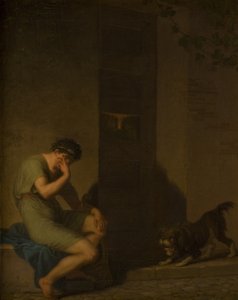 Tibullus Lamenting outside the Door of his Beloved by Nicolai Abildgaard