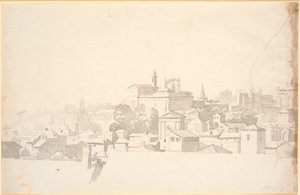 View Over a City with Southern Architecture by Nicolai Abildgaard