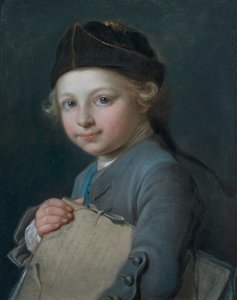 Portrait of a young boy with a Portfolio