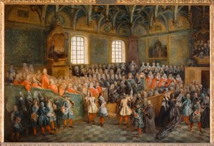 Session of the Court (Lit de Justice), held at Parliament on 22 of February 1723