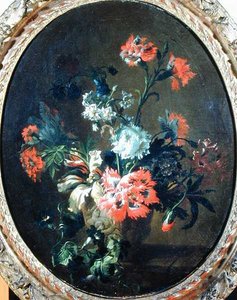 Flowers in a Stone Vase by Nicolas (attr.to) Baudesson