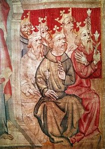 Christ Enthroned with the Apocalyptic Beasts and the Twenty-Four Elders (detail) by Nicolas Bataille