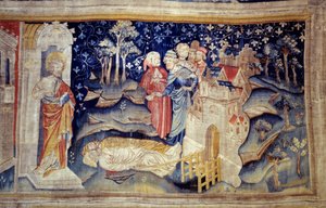 Hanging of Revelation (1373 -1383), n. 30: the Dead on the ground. Tapestry by Nicolas Bataille