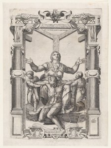 Pietà with Angels in Front of the Cross by Nicolas Beatrizet