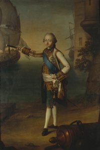 Portrait of Grand Duke Pavel Petrovich in Admiral Uniform (1769) by Nicolas Benjamin Delapierre