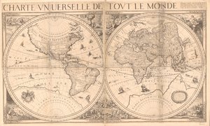 Relief shown pictorially. Includes notes. Illustrations include images of the Garden of Eden and the Last Judgment and four allegorical figures in the corners of the sheet. Assembled from 4 sheets. LC copy in two sheets, mounted together on cloth. Fold lin by Nicolas Berey