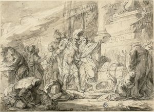 Aeneas at the Tomb of Anchises (recto); Aeneas at the Tomb of Anchises (verso) by Nicolas Bernard Lepicie
