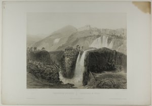 Waterfalls of Tivoli, plate eighteen from Italy Monumental and Picturesque