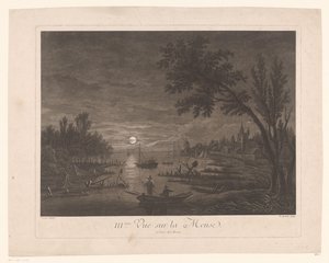 Night View of the Meuse with Fishermen