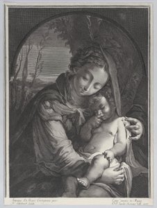 Virgin with the sleeping Christ child, 1708 by Nicolas Etienne Edelinck