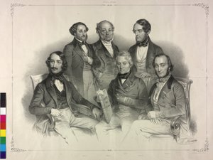 Tableau with Images of Henry Wilhelm Ernst Famous Violinist by Nicolas Eustache Maurin