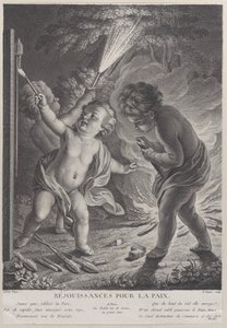 Celebrating Peace (three putti with fireworks)