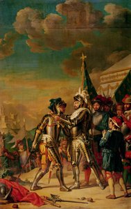 Henri II (1519-59) Giving the Chain of the Order of Saint-Michel to Gaspard de Saulx (1509-73) Count of Tavannes, after the Battle of Renty, 13th August 1554, 1789