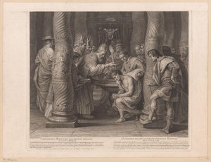 Baptism of Emperor Constantine by Pope Sylvester I (Constantine solemnly initiated into baptism / Constantine solemnly receives baptism) (History of Emperor Constantine the Great series)