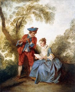 A Couple Making Music in a Landscape by Nicolas Lancret