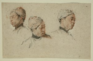 Three Studies of the Head of a Turbaned Black Man by Nicolas Lancret
