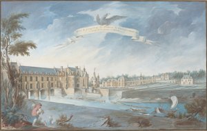 View and Perspective of the Chateau de Chenonceaux by Nicolas Marie Ozanne