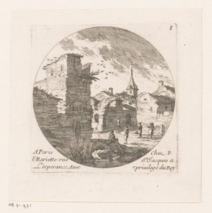 Figures by Ruins of a Gate by Nicolas Perelle