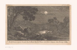 Night Landscape with Travelers by Nicolas Perelle