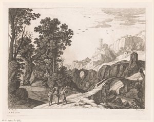 Landscape with Emmaus Walkers by Nicolas Perelle