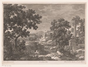 Landscape with an Ancient Spring by a River by Nicolas Perelle