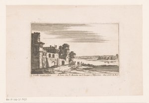 Landscape with Buildings by a River by Nicolas Perelle